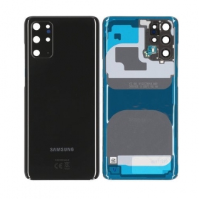 Samsung G985 / G986 Galaxy S20 Plus baksida / batterilucka svart (Cosmic Black) (begagnad grade C, original)