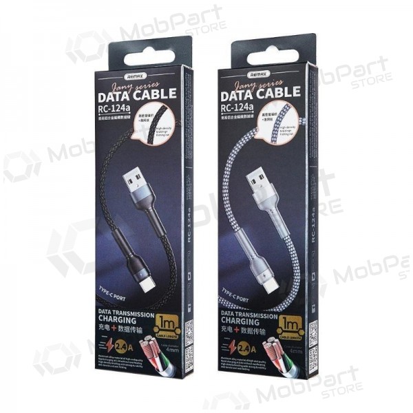 USB kabel Remax RC-124i USB-A to Lightning 1.0m svart
