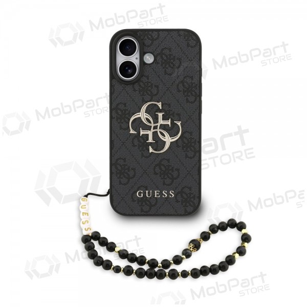Apple iPhone 17 fodral - Guess PU 4G Metal Logo Strap (svart)