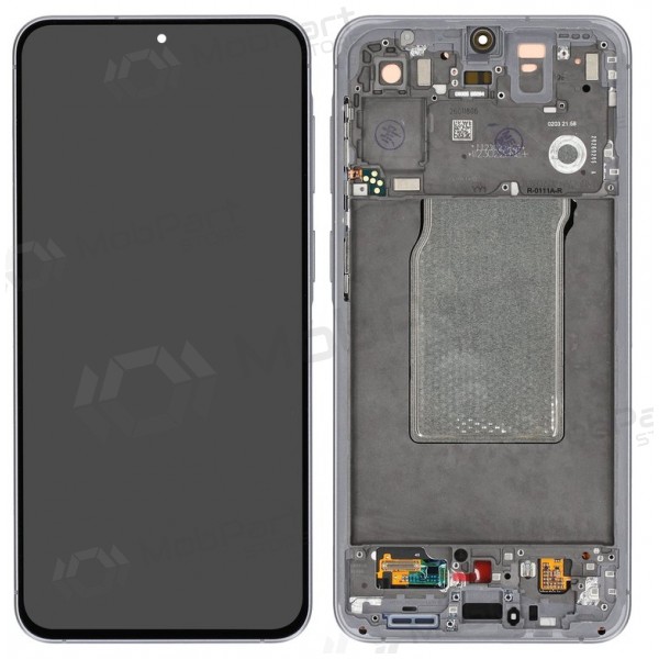 Samsung Galaxy A57 5G skärm (grå) (med ram) (Premium)