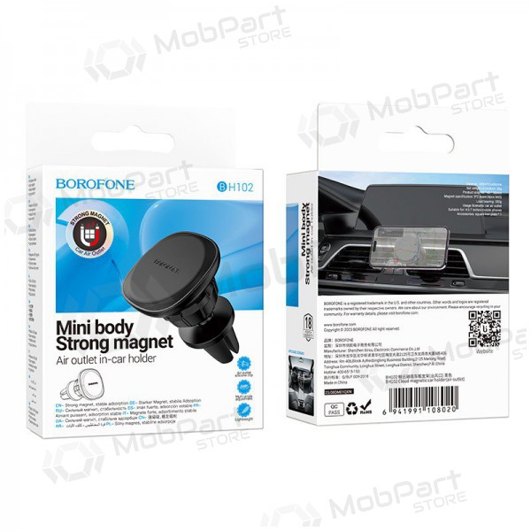 Universal bilhållare Borofone BH102 (air vent) svart