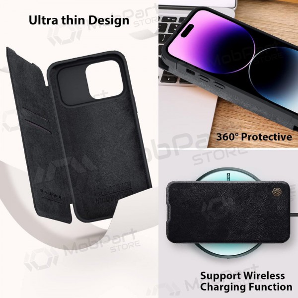 Apple iPhone 14 Pro fodral „Nillkin Leather“ (svart) Apple iPhone 14 Pro fodral „Nillkin Leather“ (svart)