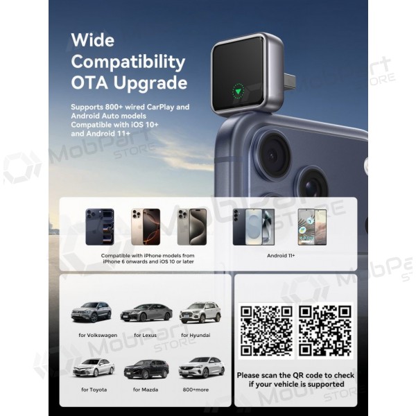 Trådlös CarPlay / Android Auto-adapter Joyroom JR-CP3 svart