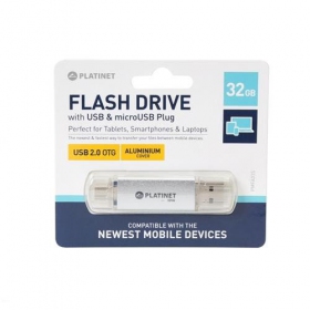 USB-minne Platinet 32GB OTG USB 2.0 + microUSB (silver)