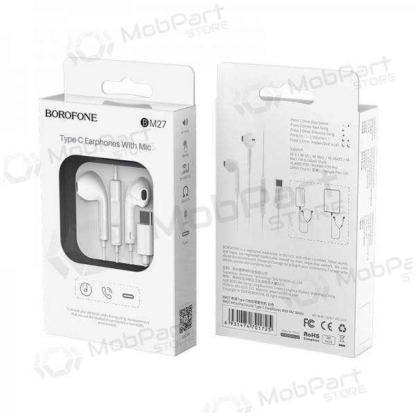 Headset Borofone BM27 Type-C (vit)