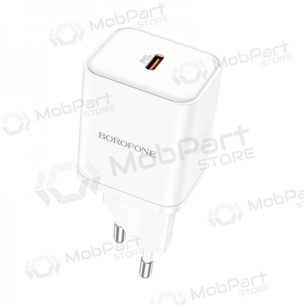 Laddare buitinis Borofone BN6 Type-C PD+QC3.0 20W, vit