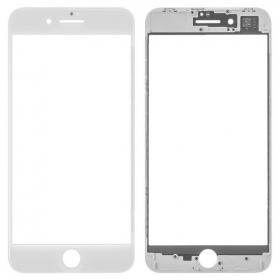 Apple iPhone 8 Plus Skärmglass med ram (vit) (for screen refurbishing) - Premium