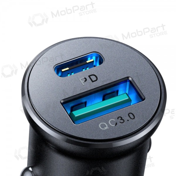 Laddare automobilinis Joyroom CCN05 USB-C/USB-A 30W svart