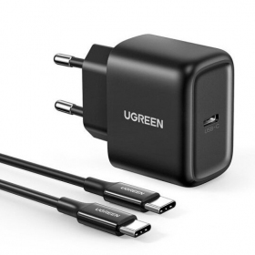 Laddare buitinis Ugreen CD250 USB-C 25W + USB-C cable 2.0m svart