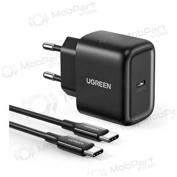 Laddare buitinis Ugreen CD250 USB-C 25W + USB-C cable 2.0m svart