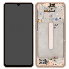Samsung Galaxy A33 5G skärm (Peach) (med ram) (original)