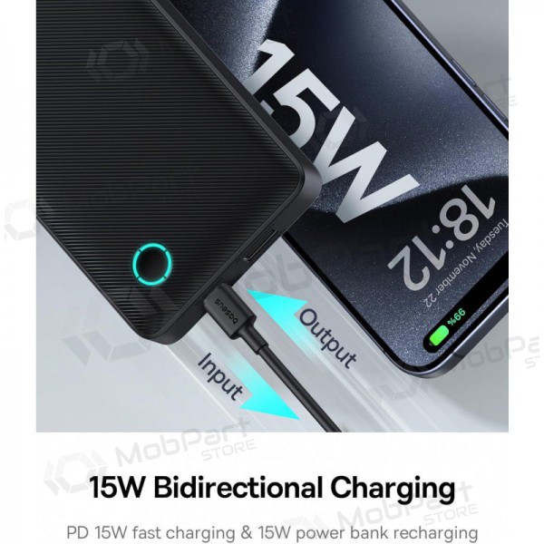 Powerbank Power Bank Baseus Airpow Lite 15W 10000mAh svart P10067500123-00