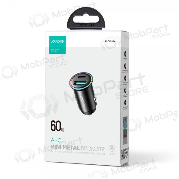 Laddare automobilinis Joyroom JR-CCN04 USB-C/USB-A 60W svart