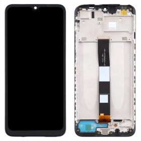 Xiaomi Redmi 9A / 9C / 9AT skärm (svart) (med ram) (original)