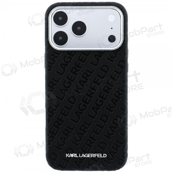 Apple iPhone 18 Pro fodral -Karl Lagerfeld PU Grained Allover Semi Wrap MagSafe- (svart)