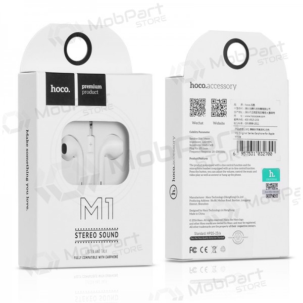 Headset HOCO M1 3,5mm (vit)