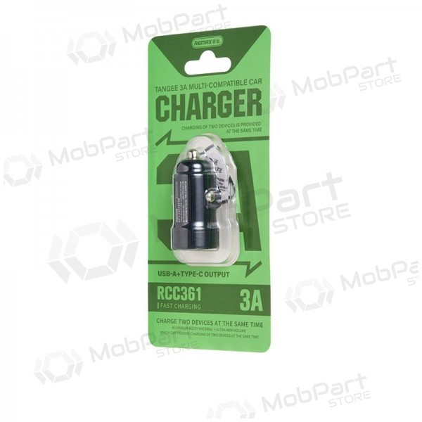 Billaddare Remax RCC361 15W USB-C/USB-A svart
