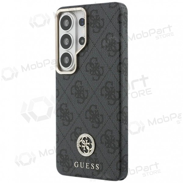 Samsung Galaxy S26 Ultra fodral - Guess PU Leather 4G Strass Logo Gold Frame Magnetic (svart)