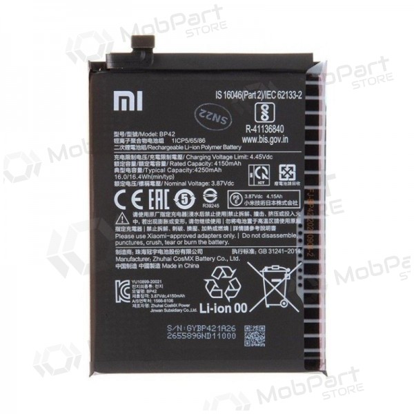 Akumuliatorius original Xiaomi Mi 11 Lite 4G/Mi 11 Lite 5G/11 Lite 5G NE 4250mAh BP42 (service pack)