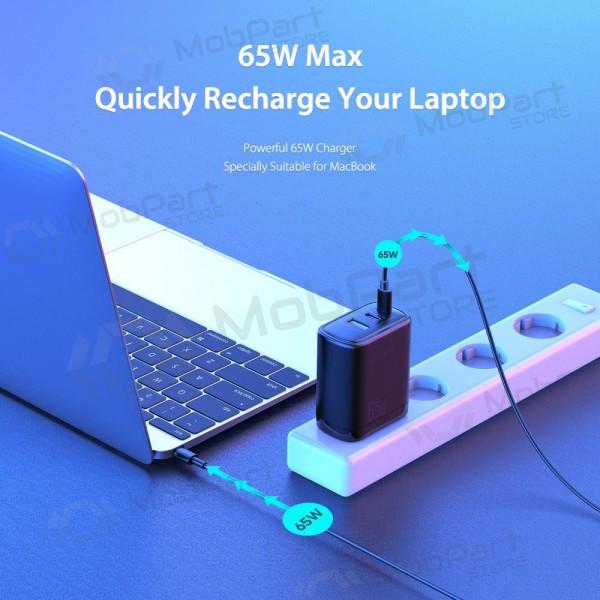 Laddare Dux Ducis C110 2xPD + Quick Charge 3.0 (svart)