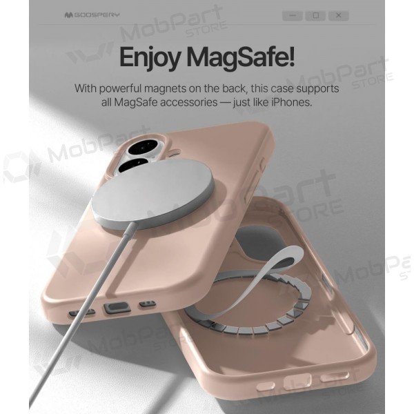 Mobilskal / fodral Mercury Pure Magsafe Silicon Case Apple iPhone 17 rosa sandfärg