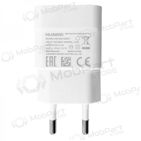 Laddare HW-050100E01 (1A) avsedd Huawei  (vit)