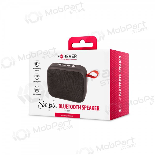 Bluetooth bärbar topphögtalare Forever Simple BS-140 (USB, microSD) (svart)