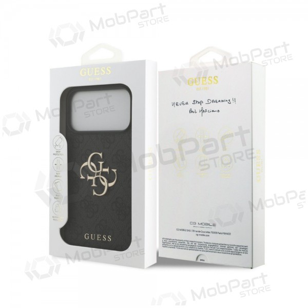 Apple iPhone 18 Pro Max fodral - Guess PU 4G Metal Logo (grå)