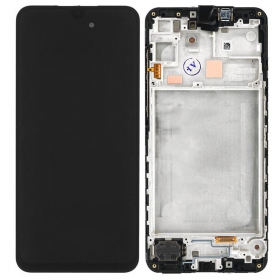 Ekranas Samsung A166 A16 5G su lietimui jautriu stikliuku och rėmeliu Black original (service pack)