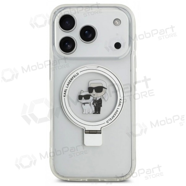 Apple iPhone 17 Pro Max fodral - Karl Lagerfeld Ringstand Karl and Choupette MagSafe (transparent)