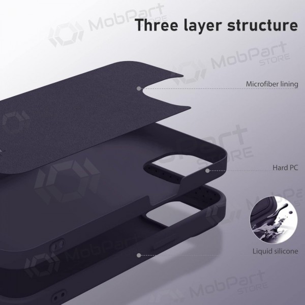 Apple iPhone 15 Pro Max mobilskal „Nillkin Silicone“ (tamsiai violett) Apple iPhone 15 Pro Max mobilskal „Nillkin Silicone“ (tamsiai violett)