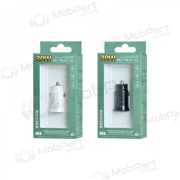 Billaddare Remax RCC358 30W USB-C/USB-A svart