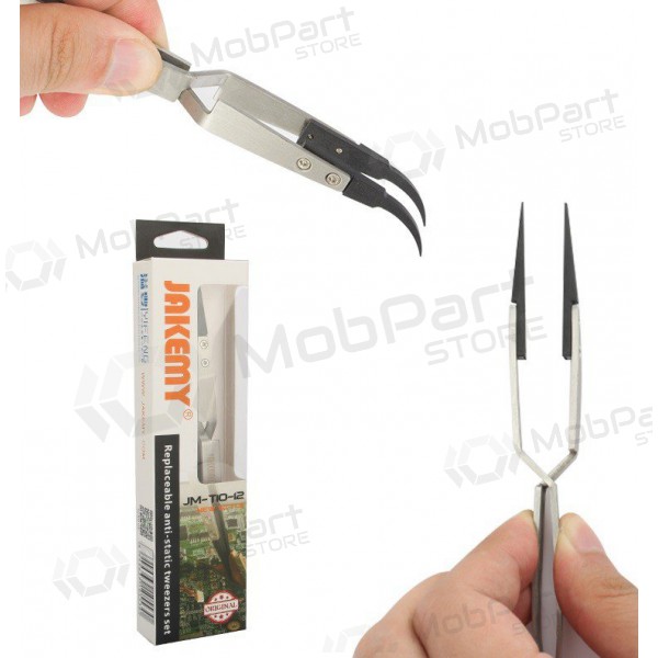 Antistatisk pincett av metall Jakemy JM-T10-12 ESD (replaceable head)