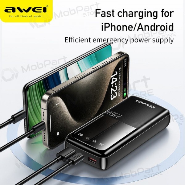 Powerbank Power Bank Awei P13K PD20W/QC22.5W 20000mAh svart