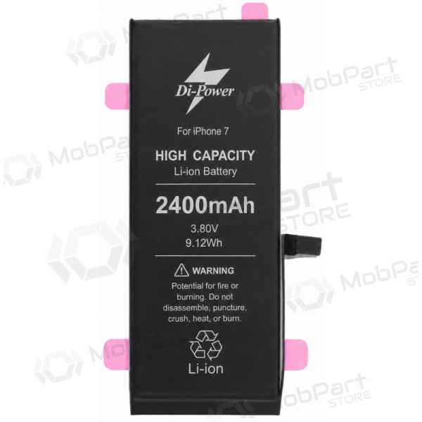 Apple iPhone 7 batteri, Di-Power 2400 mAh (förstärkt kapacitet)