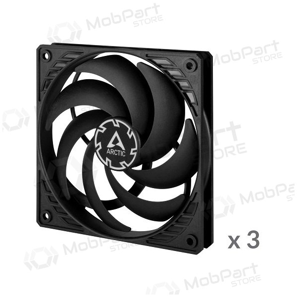 ARCTIC P12 Slim PWM PST korpuso ventiliatoriai, 4-pin, 120mm, juodi, 3 st.