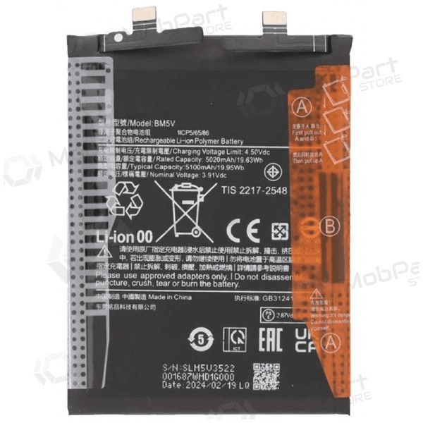 Xiaomi Redmi Note 13 Pro 5G, Poco X6 batteri, ackumulator (BM5V) (original)
