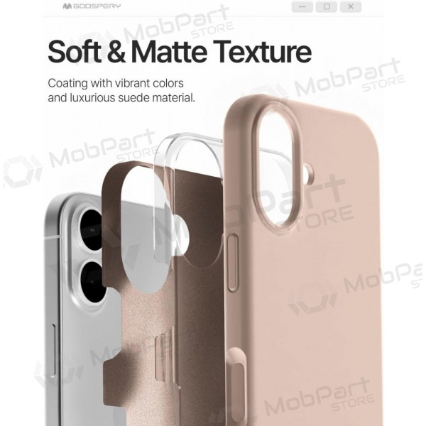 Mobilskal / fodral Mercury Pure Magsafe Silicon Case Apple iPhone 17 rosa sandfärg