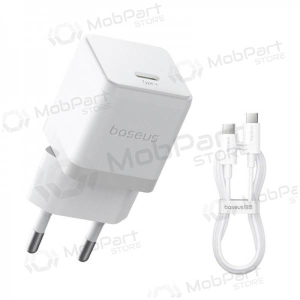 Laddare Baseus Palm 20W USB-C + USB-C to USB-C cable 1.0m vit P10111602213-01