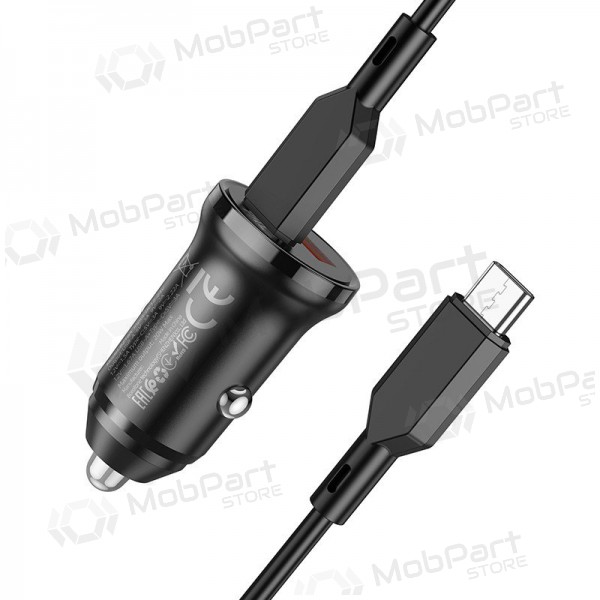 Laddare automobilinis Borofone BZ18A USB-A/Type-C PD20W+QC3.0 + Type-C (svart)