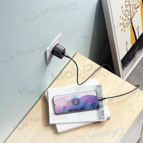 Laddare buitinis Ugreen CD250 USB-C 25W + USB-C cable 2.0m svart