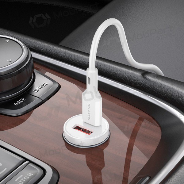 Laddare automobilinis Borofone BZ18A USB-A/Type-C PD20W+QC3.0 + Lightning (vit)