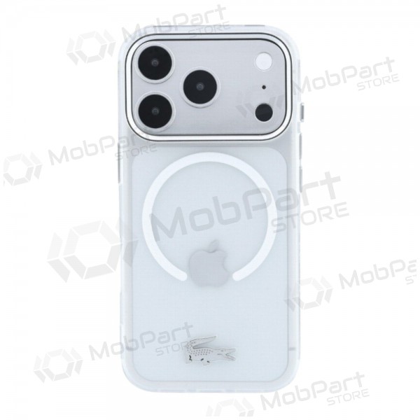 Apple iPhone 18 Pro fodral - Lacoste IML Frosted Petit Pique Metal Logo MagSafe (transparent)