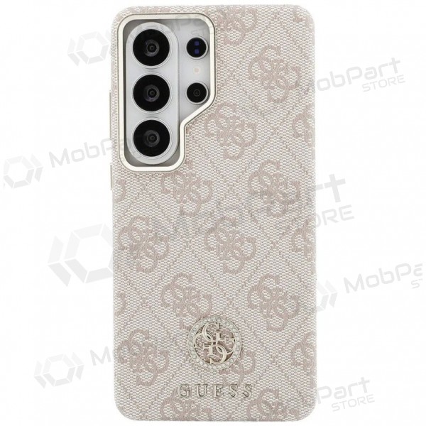 Samsung Galaxy S26 Ultra fodral - Guess PU Leather 4G Strass Logo Gold Frame Magnetic (rosa)