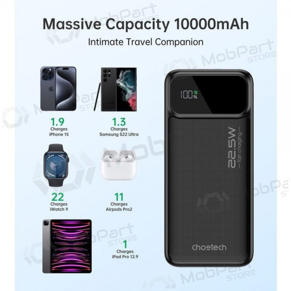 Powerbank Power Bank Choetech B728 22.5W 10000mAh svart