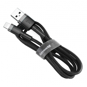 USB kabel Baseus Cafule USB-A to Lightning 2.4A 1.0m grå-svart CALKLF-BG1
