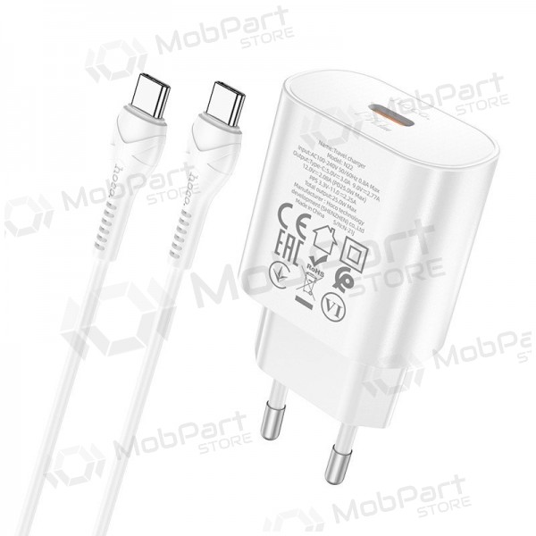Laddare buitinis Hoco N22 Jetta PD25W + Type-C vit