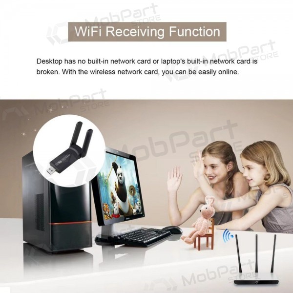 USB Wi-Fi adapter Reach UWA-1 1300Mbps 802.11ac/a/b/g/n svart