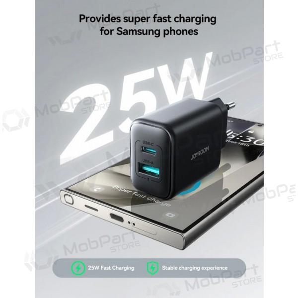 Laddare Joyroom JR-TCF13 USB-C/USB-A 25W svart