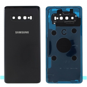 Samsung G975 Galaxy S10 Plus baksida / batterilucka svart (Prism Black) (begagnad grade B, original)